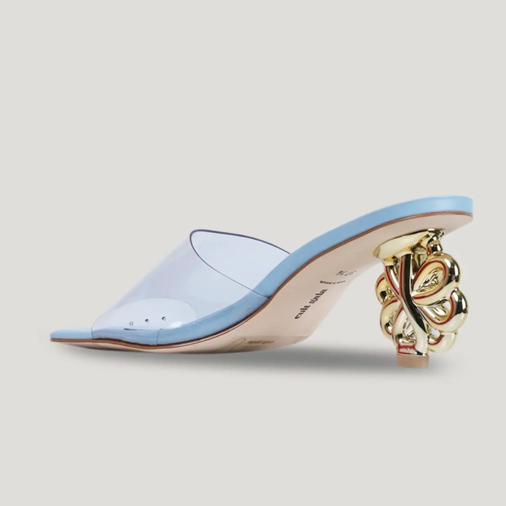 NIB Cult Gaia Bloom Sandals Heels Ice Blue 9 - Picture 4 of 10